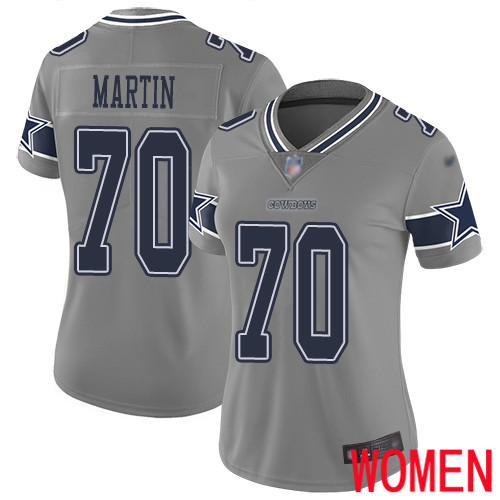 Women Dallas Cowboys Limited Gray Zack Martin #70 Inverted Legend NFL Jersey